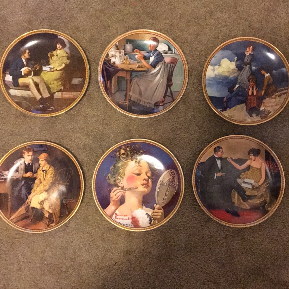 Norman Rockwell collectible plates set of 6